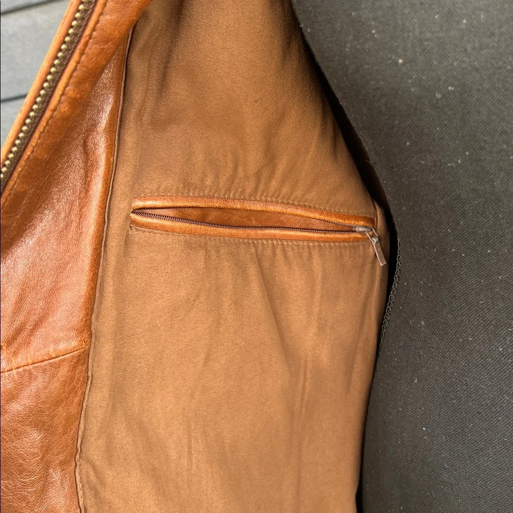 Men's Vintage Weatherproof 100% Genuine Brown Leather Jacket - Picture 6 of 9